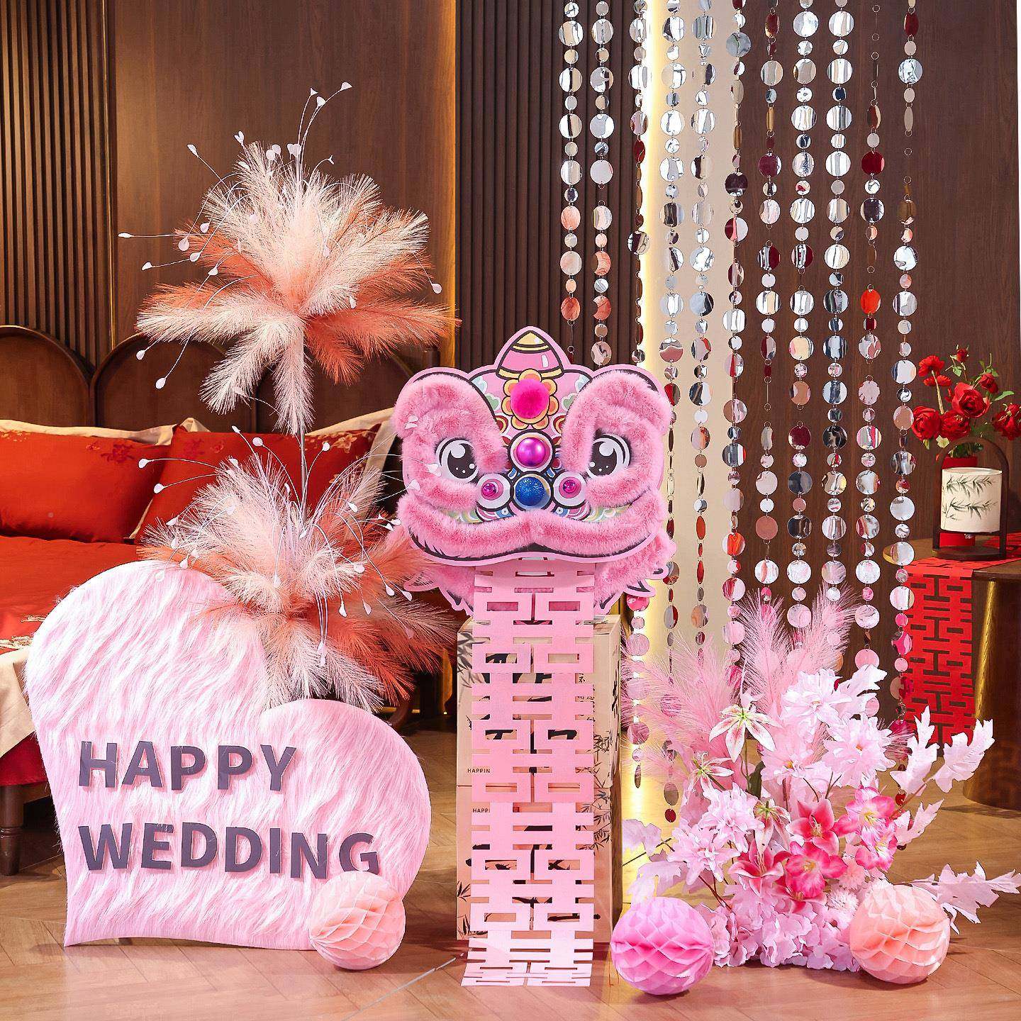 礼CNYB1015婚房具布置套装创意纸鸢花醒摆件订婚拍照道新房卧室布,节庆用品/礼品,节庆布艺用品,淘宝优惠券,粉丝福利购,淘宝优惠卷