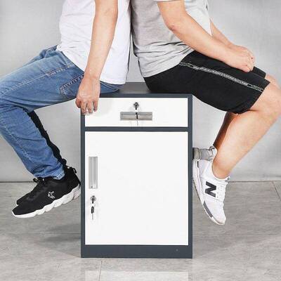 小型柜文件柜铁皮柜矮柜移动桌下活动床头柜XIH储带资料小物柜子