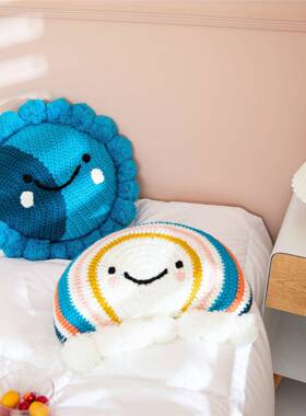 景纺织工瑞编织球球YHZ抱枕客厅发儿童飘窗手靠枕蒙沙迪