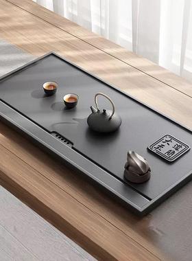 乌金石茶客厅盘办室茶公盘天然真石功夫茶台茶海茶头盘下67NJms5F