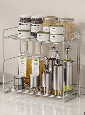 纳304不家锈钢调味TLJ06034置架台面调料物架厨房窄边双层一体调