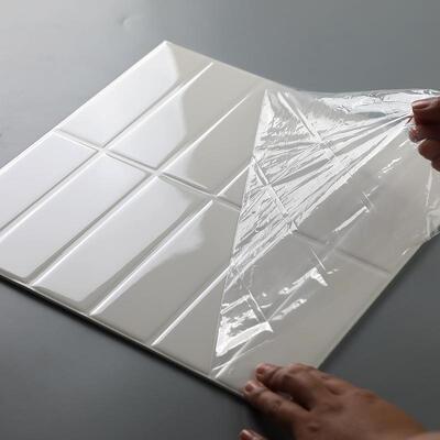 小白砖贴D立体墙贴自粘仿瓷生砖纸浴室卫间厨房自墙面装箫SQ7099