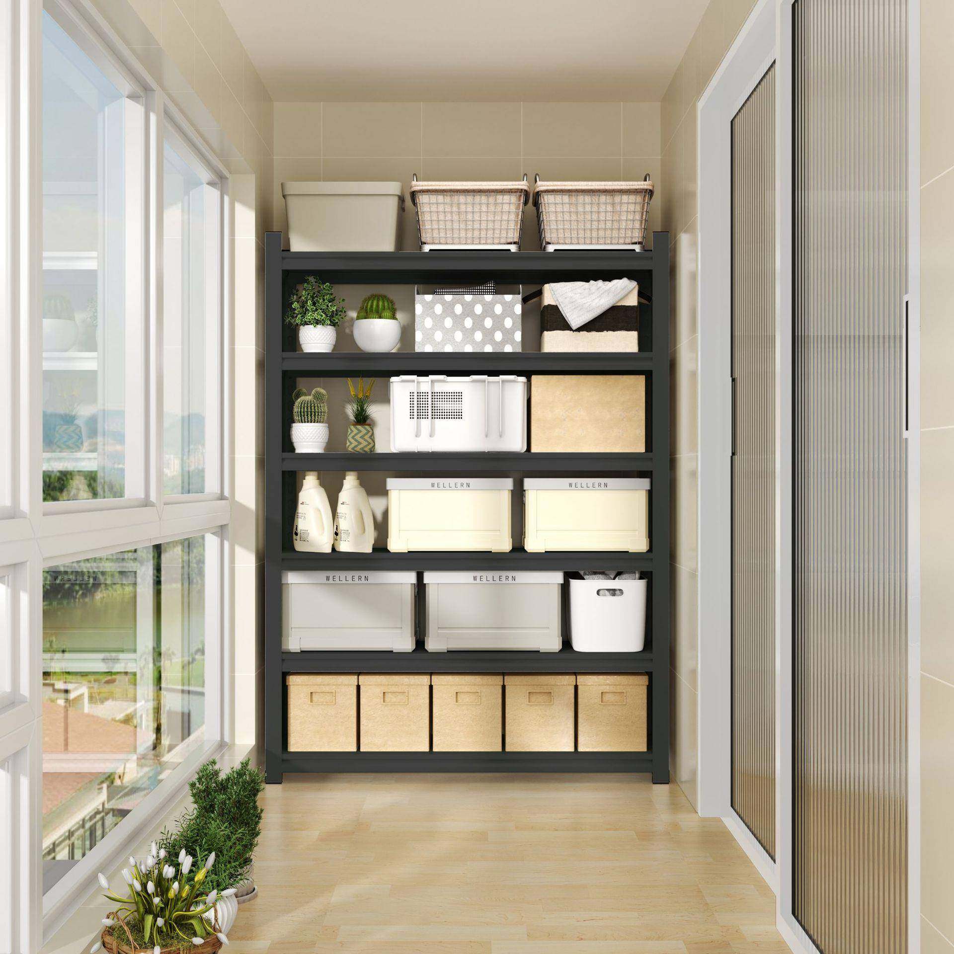 阳台收纳碳地置物架多层钢储物柜家用落花架收纳ZWJ-HJ-Y架储子物,收纳整理,书桌收纳置物架,淘宝优惠券,粉丝福利购,淘宝优惠卷