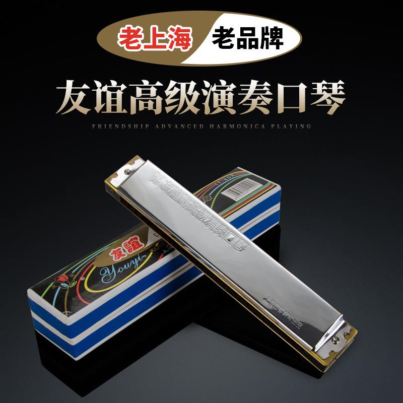 上海友谊24孔复音C调口琴学校学生课堂练习演奏口琴