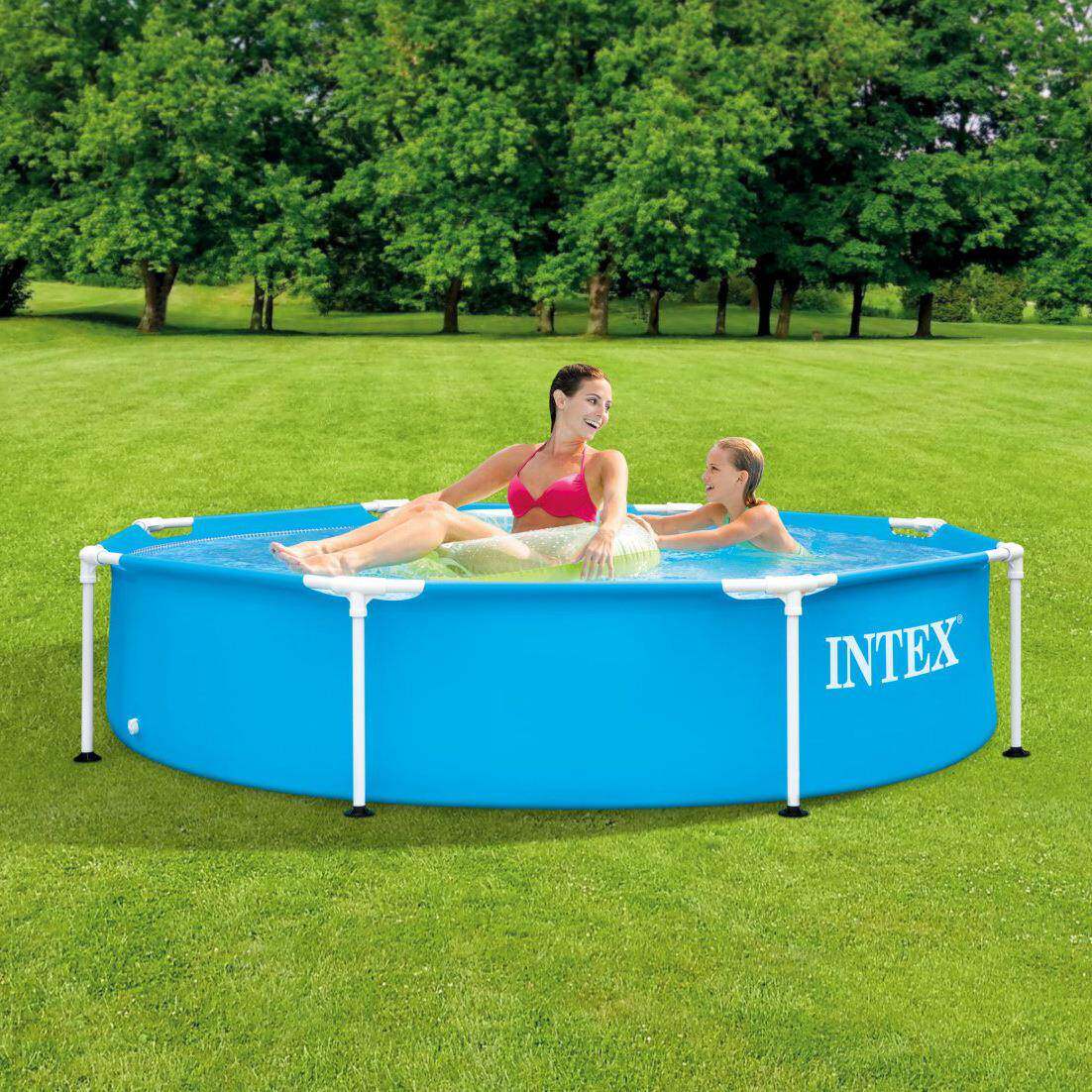 INTEX282058尺圆形管架水池儿童室外游戏支架池家用花园戏水池