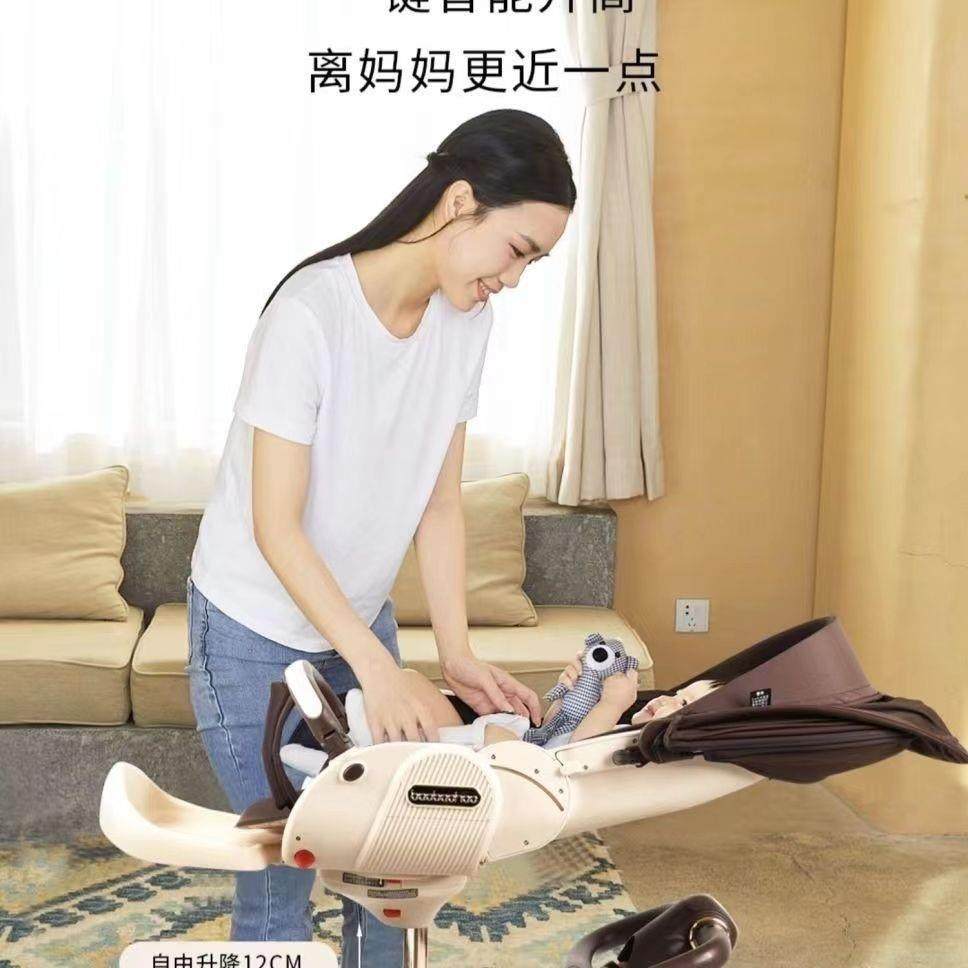 宝宝好V21高景观可平躺溜娃推车遛娃神器折叠双向大轮避震推车