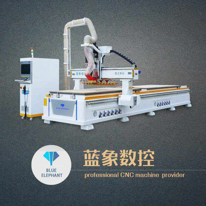 双工位直排加工中心大型木工橱柜门木工数控开料机蓝象数控