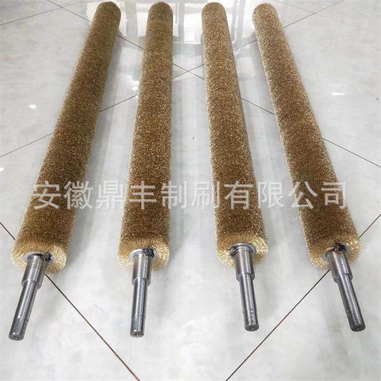 批量生产工业钢丝刷辊缠绕式钢丝刷辊不锈钢丝清洁除锈辊刷