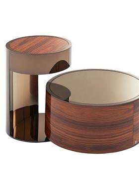 意式圆形组合茶几轻奢后现代FeiDi简约套几北欧实木边几家具