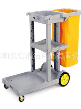 D-11多用途清洁手推车多功能车保洁工具服务车垃圾收纳车灰色