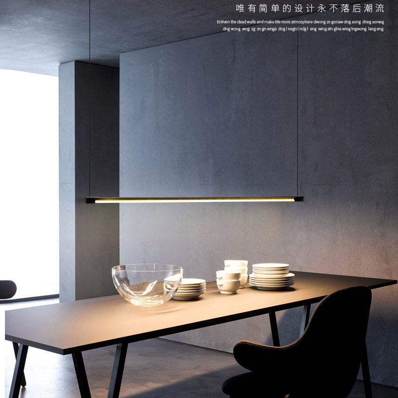 餐厅灯极简灯具北欧风格创意个性轻奢家用厨房吧台长条灯饭厅吊灯