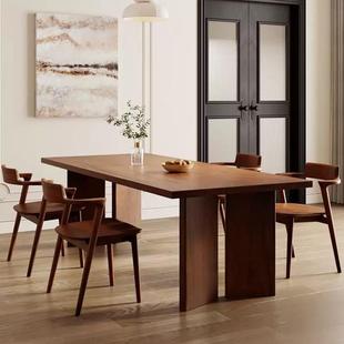 北欧饭桌实木餐桌复古茶桌会议桌椅原木设计工作台长桌长方形