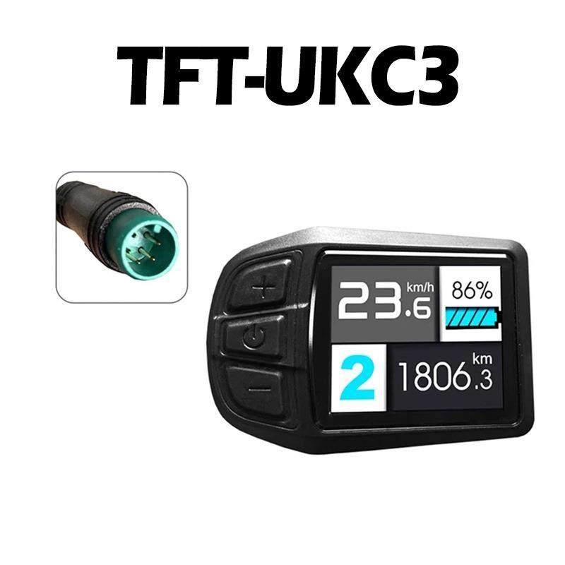 自行车锂电助力改装配件TFT-UKC3彩色显示屏36V48V兼容52V