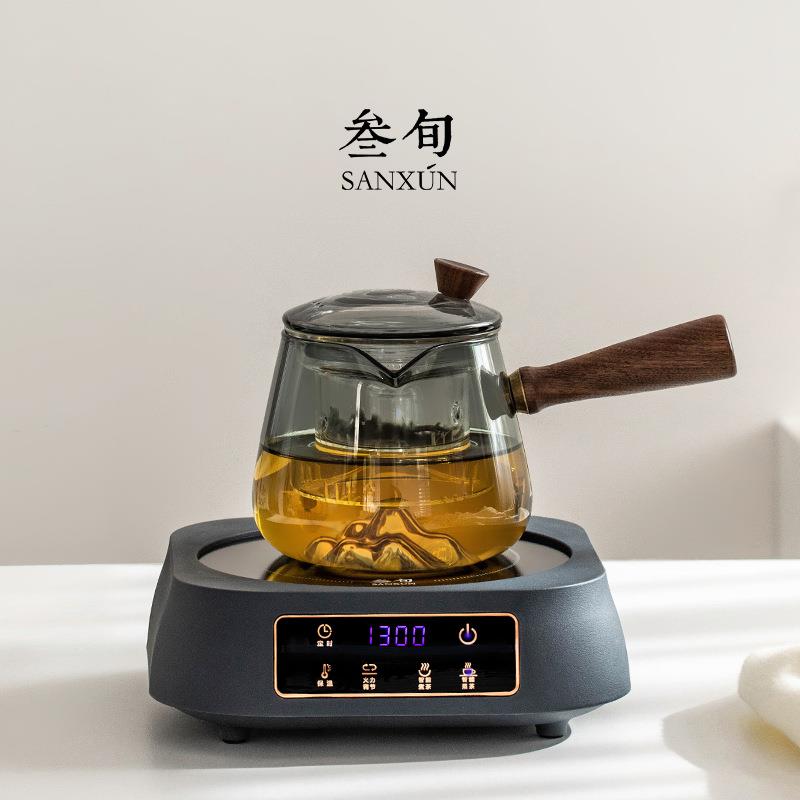 叁旬远山玻璃煮茶壶烧水壶围炉煮奶茶器电陶炉家用小型养生泡茶壶