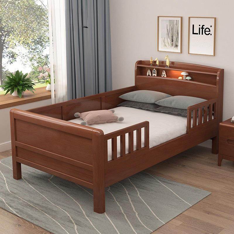 全实木儿童加宽拼接床老人床单人床1米1.2米1.35带护栏老式高脚床,智能设备,其他智能设备,淘宝优惠券,粉丝福利购,淘宝优惠卷