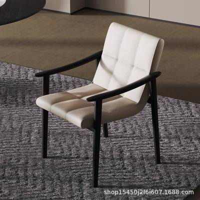 意式极简设计师创意单人沙发芬恩椅白蜡木客厅阳台洽谈真皮休闲椅