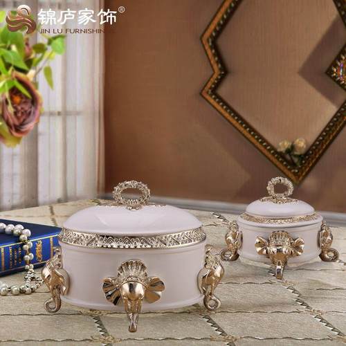 大象首饰盒收纳盒珠宝盒摆件样板房客厅家居软装饰品卧室摆设欧式