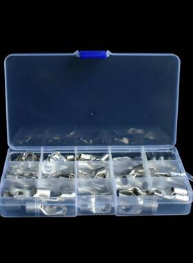 100pcs盒装镀锡窥口接线端子铜接线鼻子SC组合套装接线端子