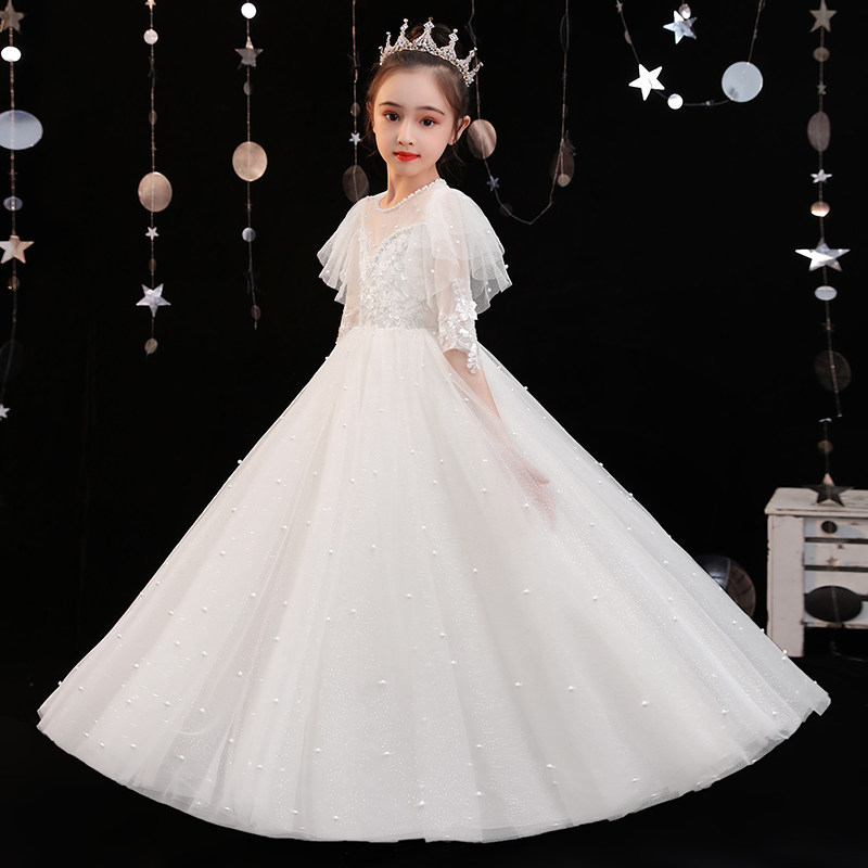 花童白婚纱长裙儿童礼服公主裙洋气女童连衣裙蓬蓬钢琴演出服生日,童装/婴儿装/亲子装,连衣裙,淘宝优惠券,粉丝福利购,淘宝优惠卷