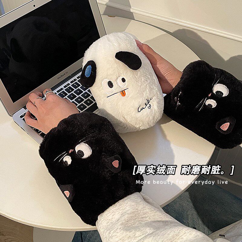 可爱袖套女秋冬季2024新款套袖办公室羽绒服防脏护袖毛绒短款袖头