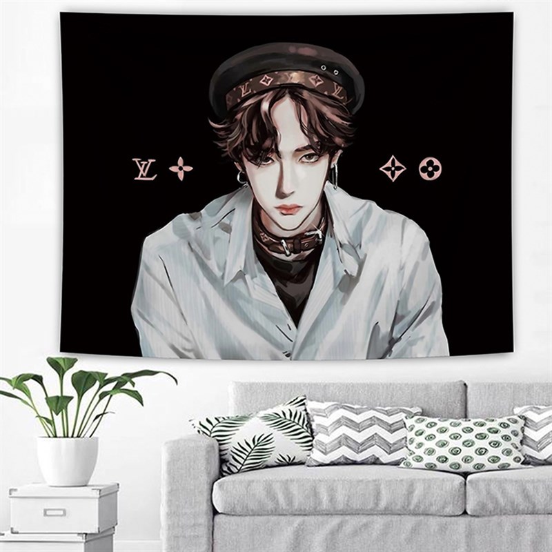 博君一肖新品挂布动漫网红个性墙布宿舍背景布卧室窗帘布装饰挂毯