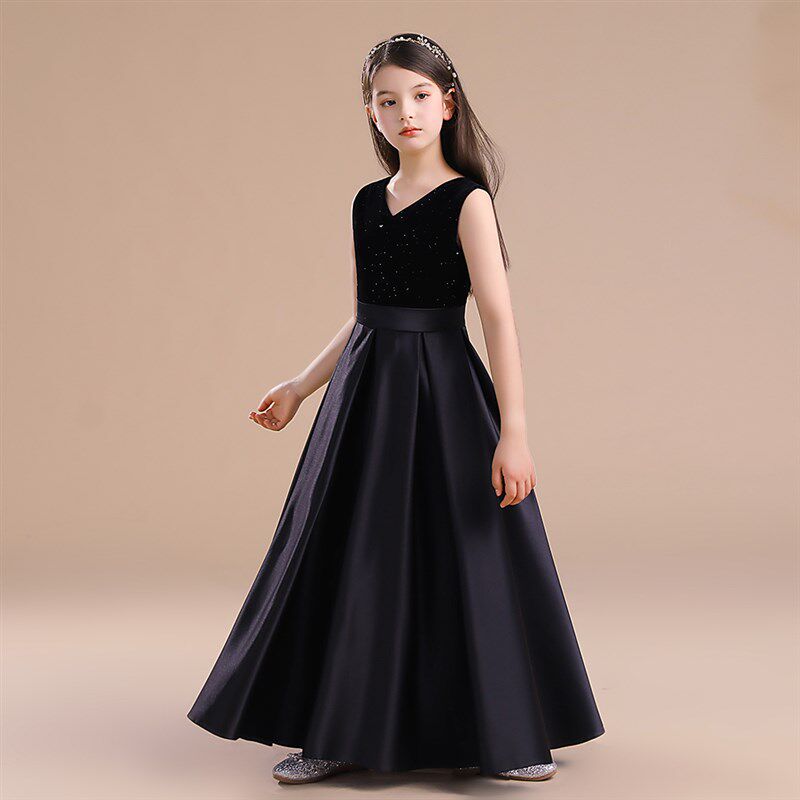 高端女儿童小大提琴乐团音乐会演奏钢琴演出晚儿童古筝长款公主裙