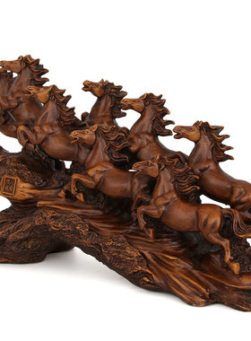 八骏雄风马摆件招财工艺品客厅电视柜摆设办公室桌面装饰开业礼品