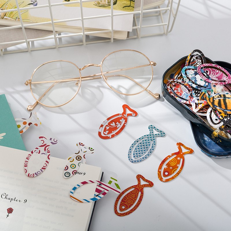 英国IF沙丁鱼罐头书签50枚铁盒装纸质童趣少儿学生礼物文创