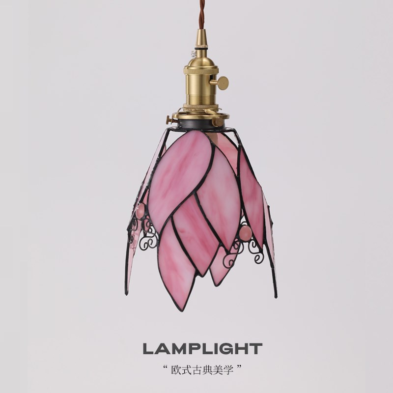 [天使翅膀]法式复古琉璃小吊灯氛围餐厅吧台彩色玻璃灯具2024新款