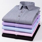 春夏男款 爸爸百搭休闲 免烫衬衣条纹中老年小格子衫 格子衬衫 男长袖