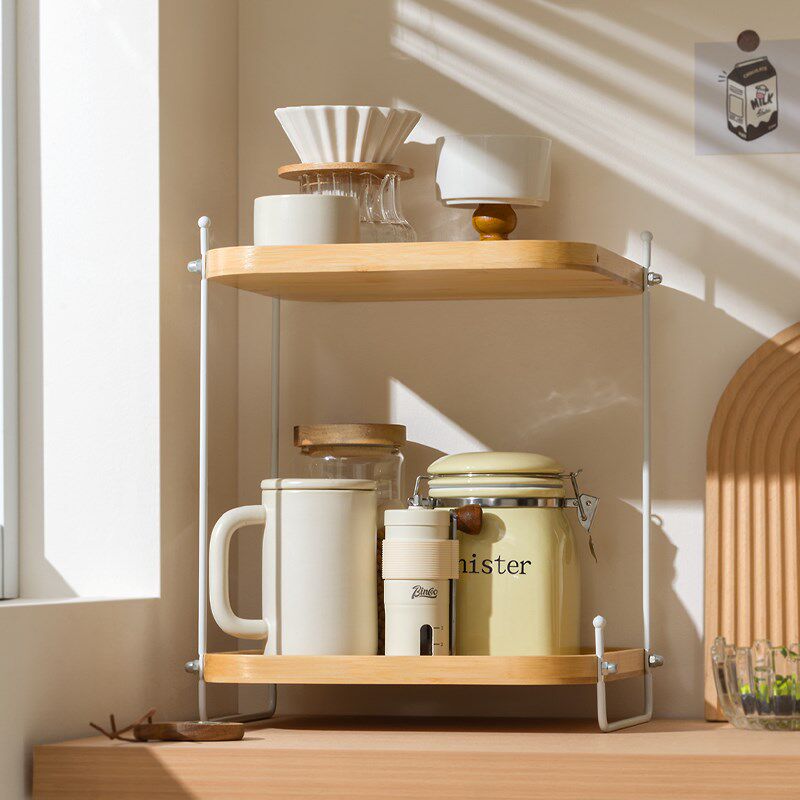 厨房置物架台面角落实木调料架转角调料品收纳架多功能调味料架子