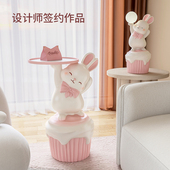 初见创意客厅大型落地托盘摆件卧室沙发边几收纳装 饰小茶几置物架