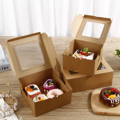 6 7 8寸芝士蛋糕盒戚风轻乳酪慕斯巴斯克西点土司方形包装盒加厚