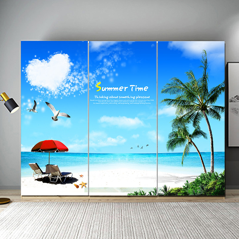 风景门贴纸自粘装饰整张木门翻新卧室衣柜卫生间厕所防水玻璃贴画,家居饰品,软装墙贴,淘宝优惠券,粉丝福利购,淘宝优惠卷