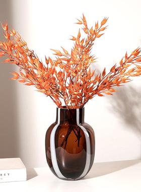 北欧简约家居象白线条手工璃花瓶样抽板间展厅餐桌69060插花软玻