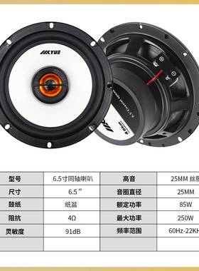 汽车扬声器6.5寸同轴音高质车载96597喇叭家橡胶边纸盆厂直销