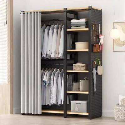 金属衣柜卧UGD室家用出租房耐简易开组橱装衣结实用放式衣帽间置