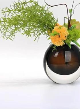 现代简约琉璃瓶插花件客厅玄关花样板间餐酒店QWF轻奢桌工艺摆装