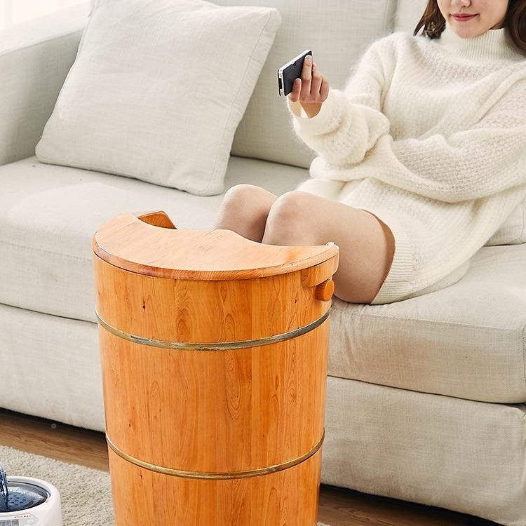 家加热496蒸汽泡脚木桶用汗蒸熏蒸桶木质足浴洗脚木过恒膝盆温高