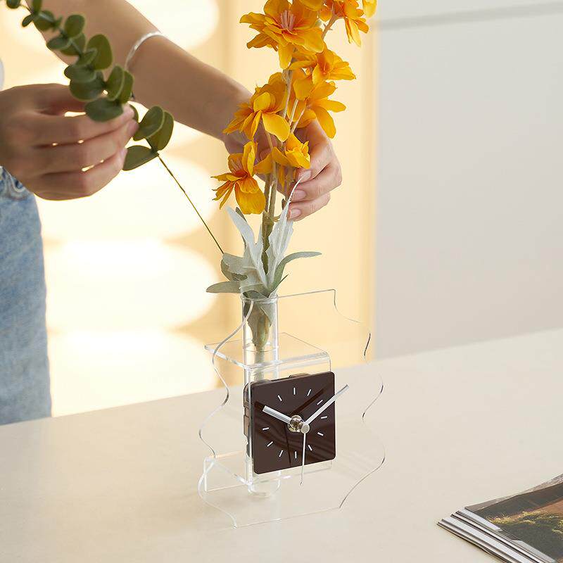 WO创Z钟OOM屋准奶油风简约花摆件入户玄关座瓶客厅TYOS599轻奢意