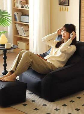 懒人沙发小豆袋可躺可睡榻榻米奶油卧室客风厅阳闲TOH台休椅单人