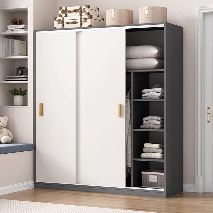 衣柜家用卧橱室推拉JKR门实木质儿出租房屋用童衣简易大组装收纳