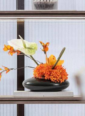 中HY1994式仿真花植艺绿高端轻奢室内盆栽物摆件店样板房间软植装