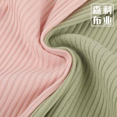 货220g纯棉43坑条罗纹面料JVS现春秋打底织吊带*背心针布料罗纹布