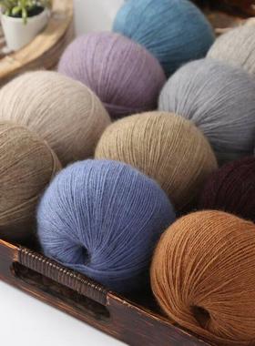 亲新款黑针毛黛貂绒线中细19支3股貂线团柔软肤绒不DSO掉现货