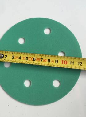 大美光速绿色干磨砂纸5寸6孔无品牌/25mm磨植绒气圆动打片背绒1盘