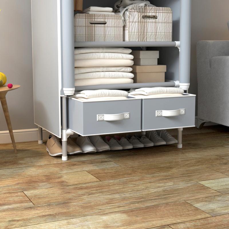 批153发代现发简衣柜代易简约卧室收纳防尘单人经济布艺易衣橱75