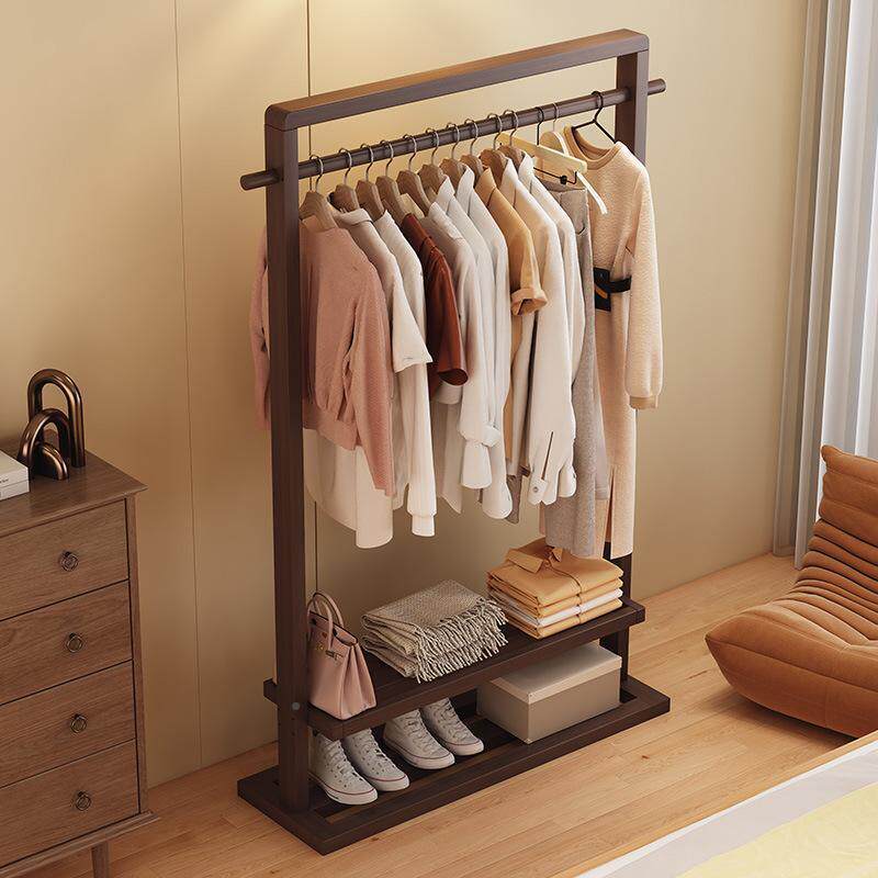 实木衣子架落地挂衣衣架卧室帽架家用移动衣服LIO架挂室内简易晾
