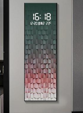 2023新款电表箱饰竖HS-05240款带数显配画时装钟电子钟餐厅电箱遮