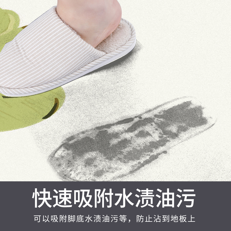 2023年新款花卉厨房地垫硅藻泥吸水防滑耐脏脚垫防水防油地毯垫子